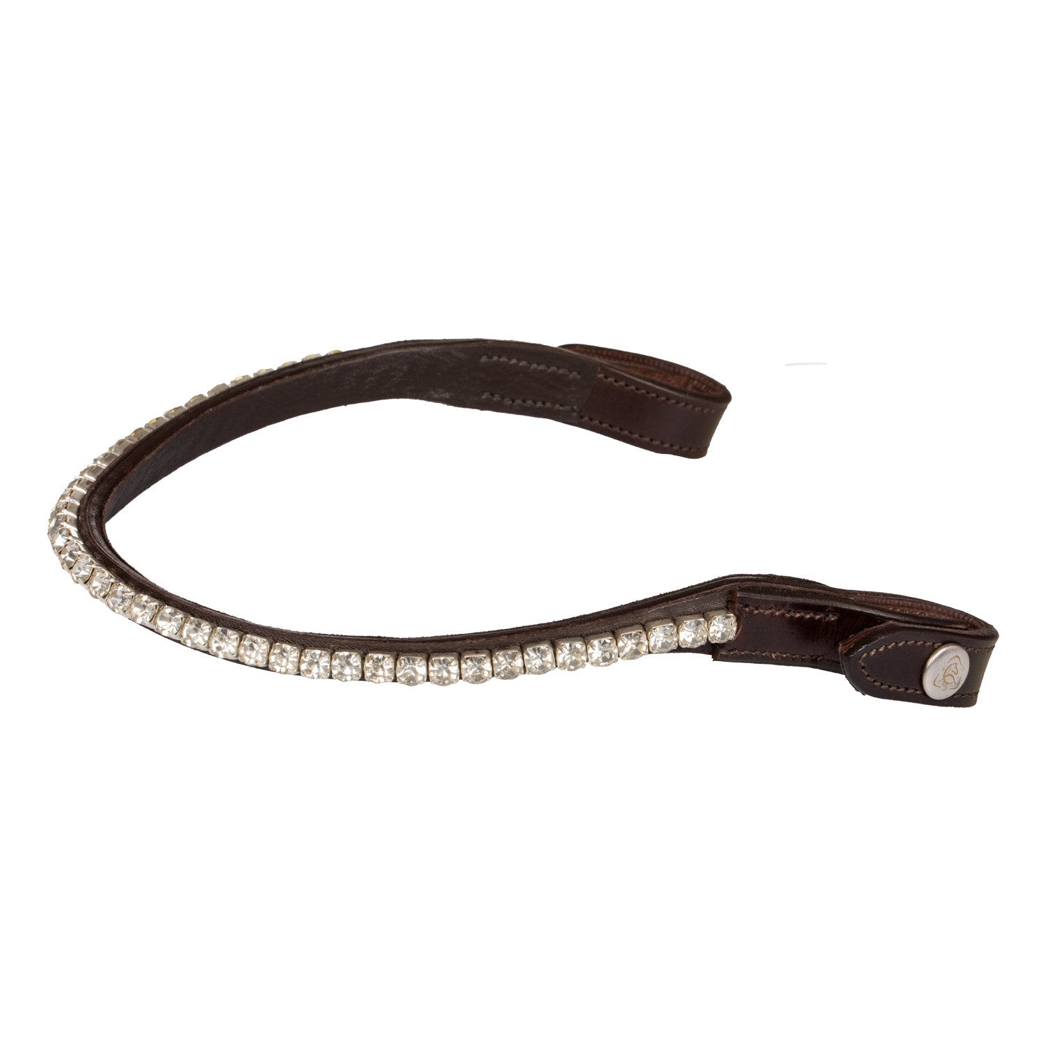 Browband calfskin & round crystals