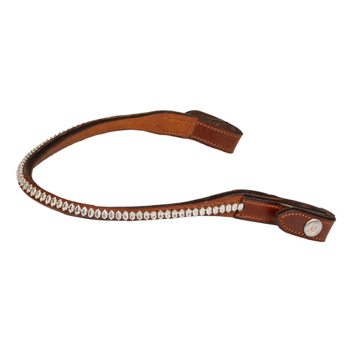 Browband calfskin & oval crystals