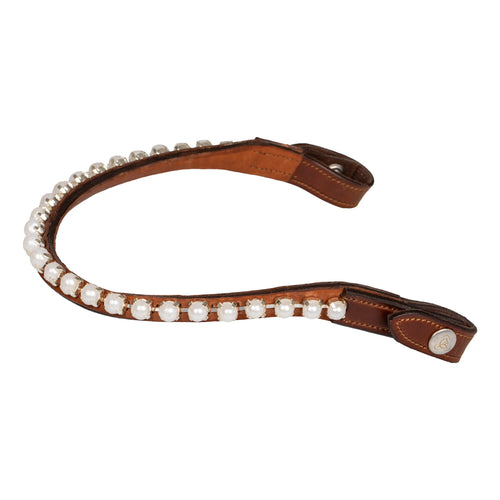 Browband calfskin & pearls