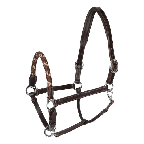Acavallo Halter anatomical leather rope noseband