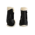 Jumping tendon boots faux sheepskin & hook-and-loop closure