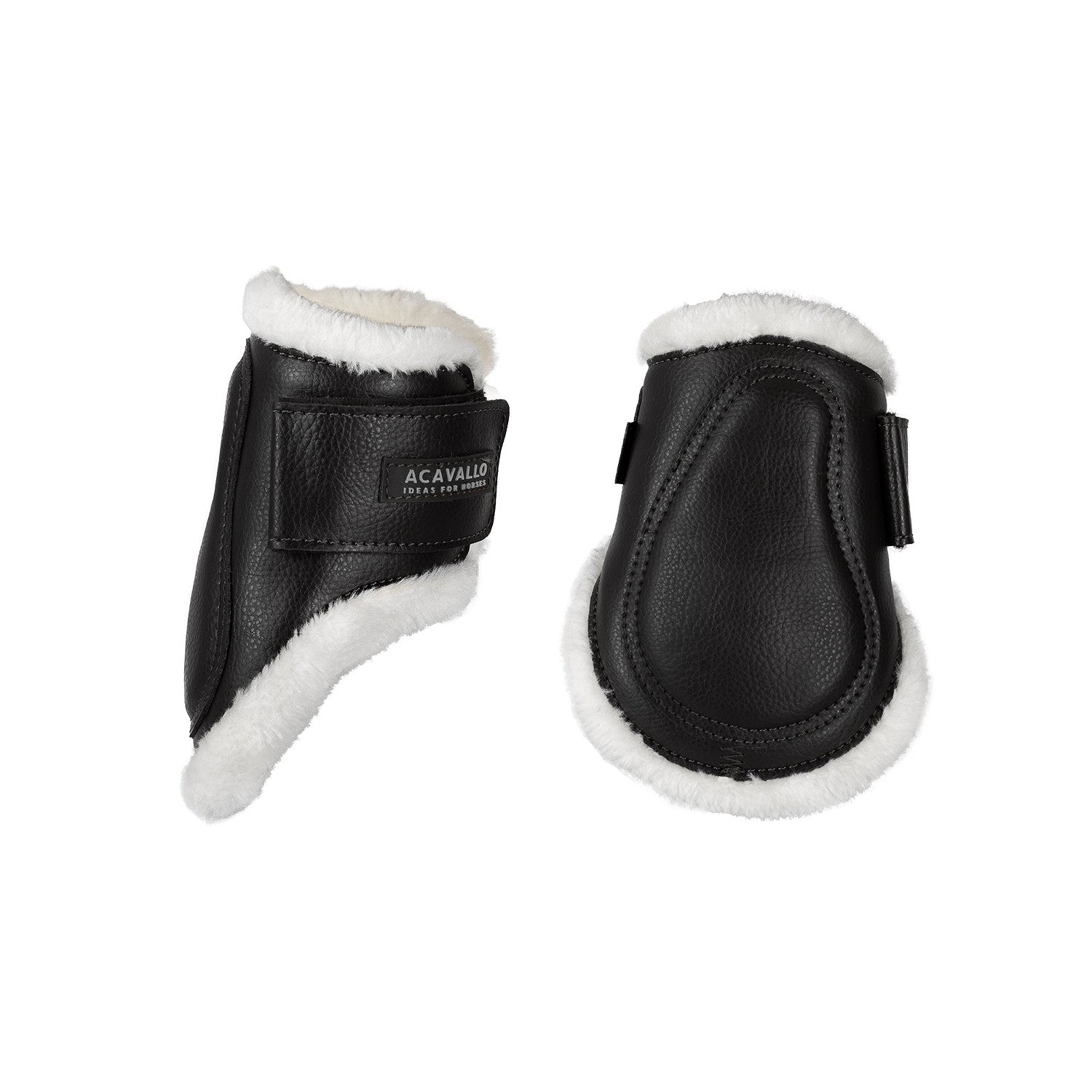 Jumping fetlock boots faux sheepskin & hook-and-loop closure