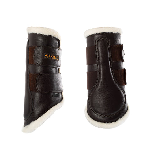 Acavallo Front brushing boots faux sheepskin & hook-and-loop closure