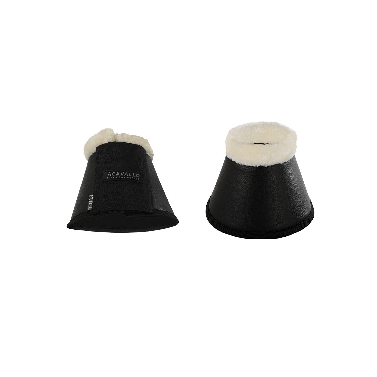 Eco-leather bell boots faux sheepskin & hook-and-loop closure