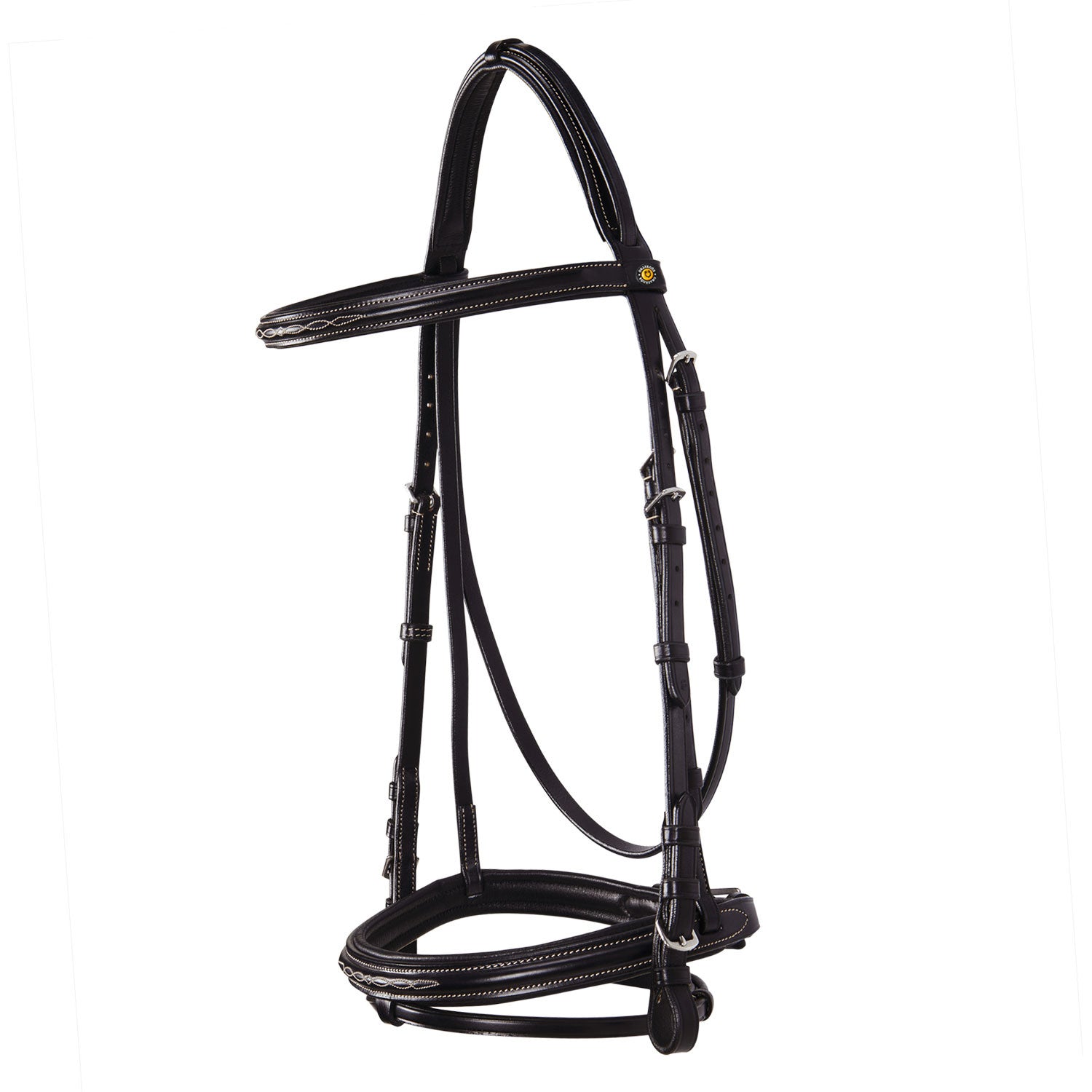 Equestro Leather English bridle with embroideries NEW