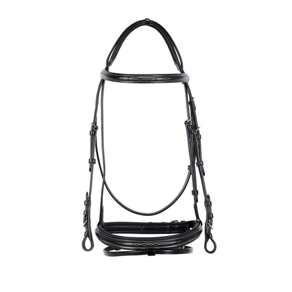 Leather English bridle with embroideries