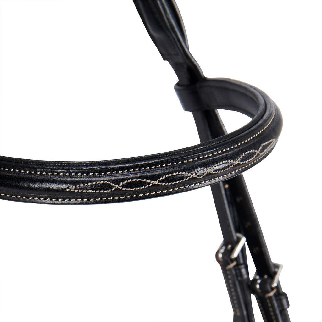 Leather English bridle with embroideries