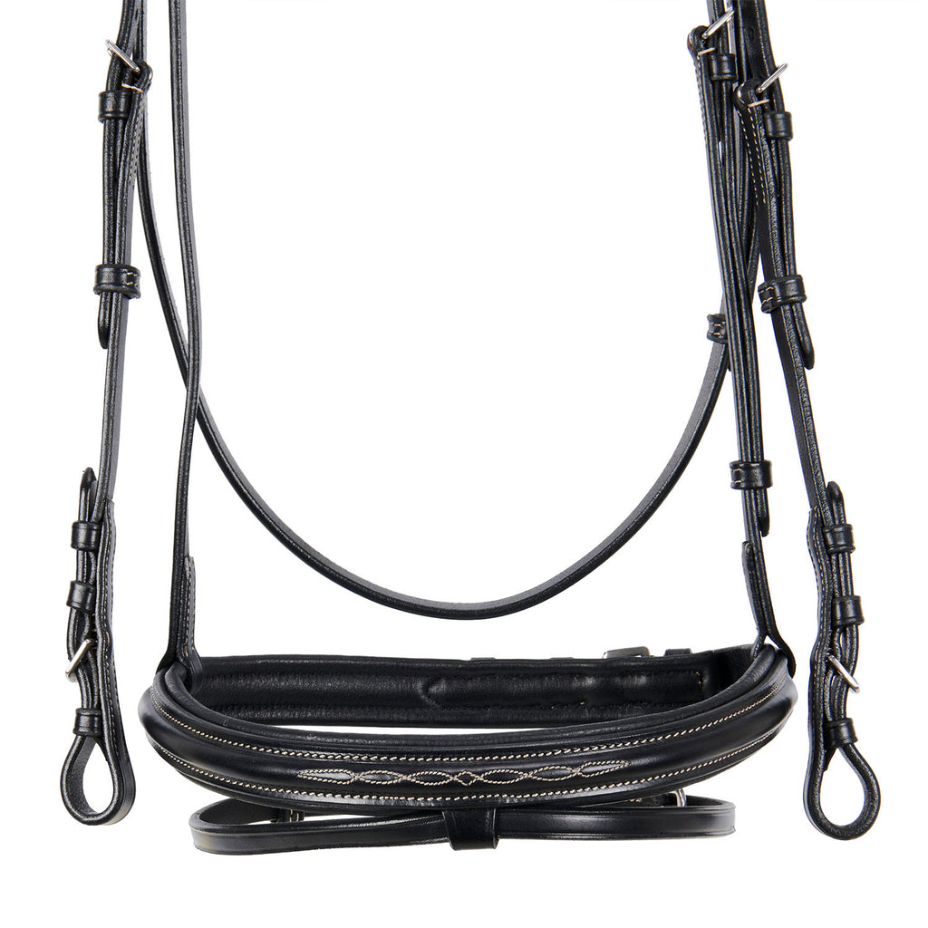 Leather English bridle with embroideries