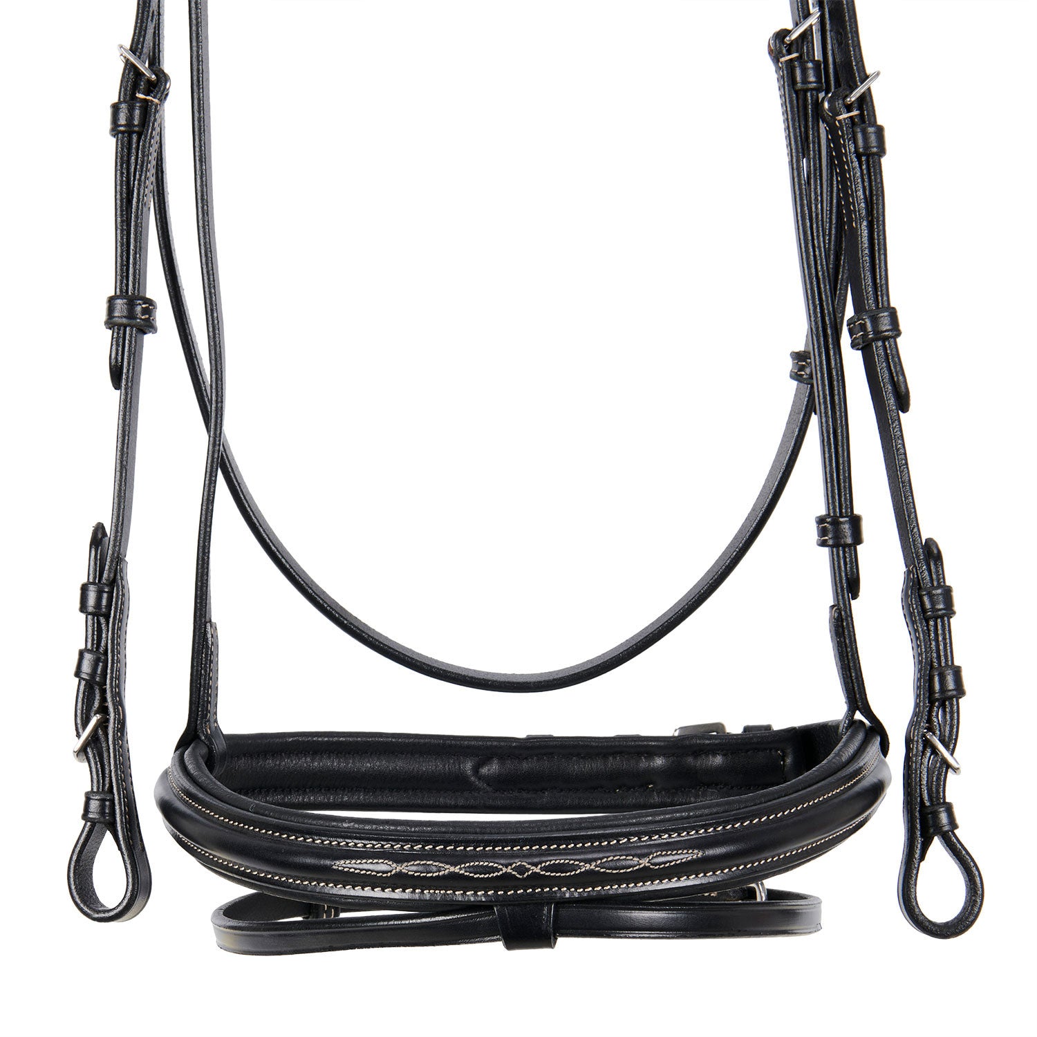 Leather English bridle with embroideries