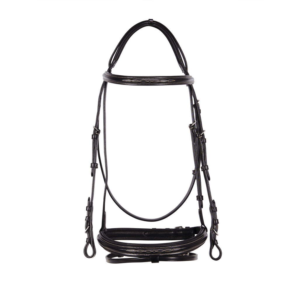Leather English bridle with embroideries