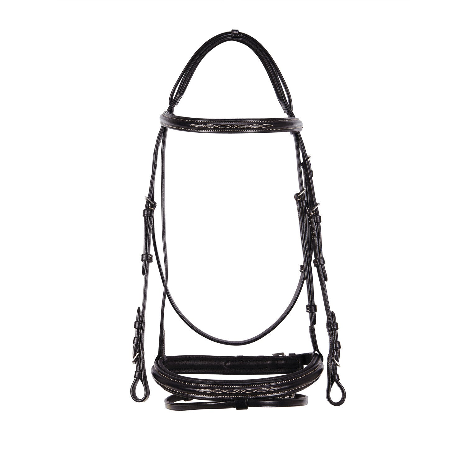 Leather English bridle with embroideries