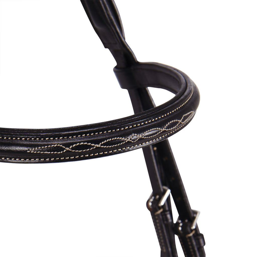 Leather English bridle with embroideries
