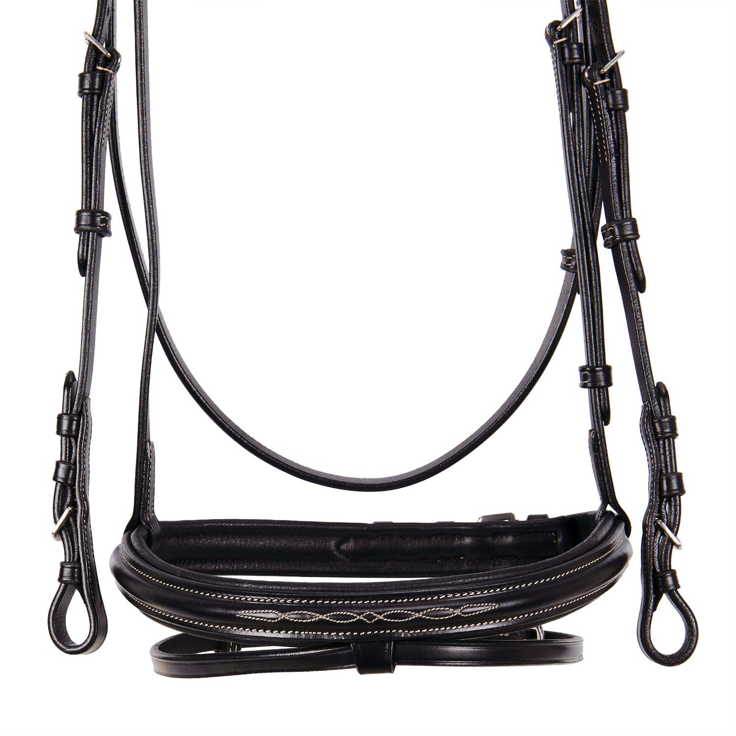 Leather English bridle with embroideries
