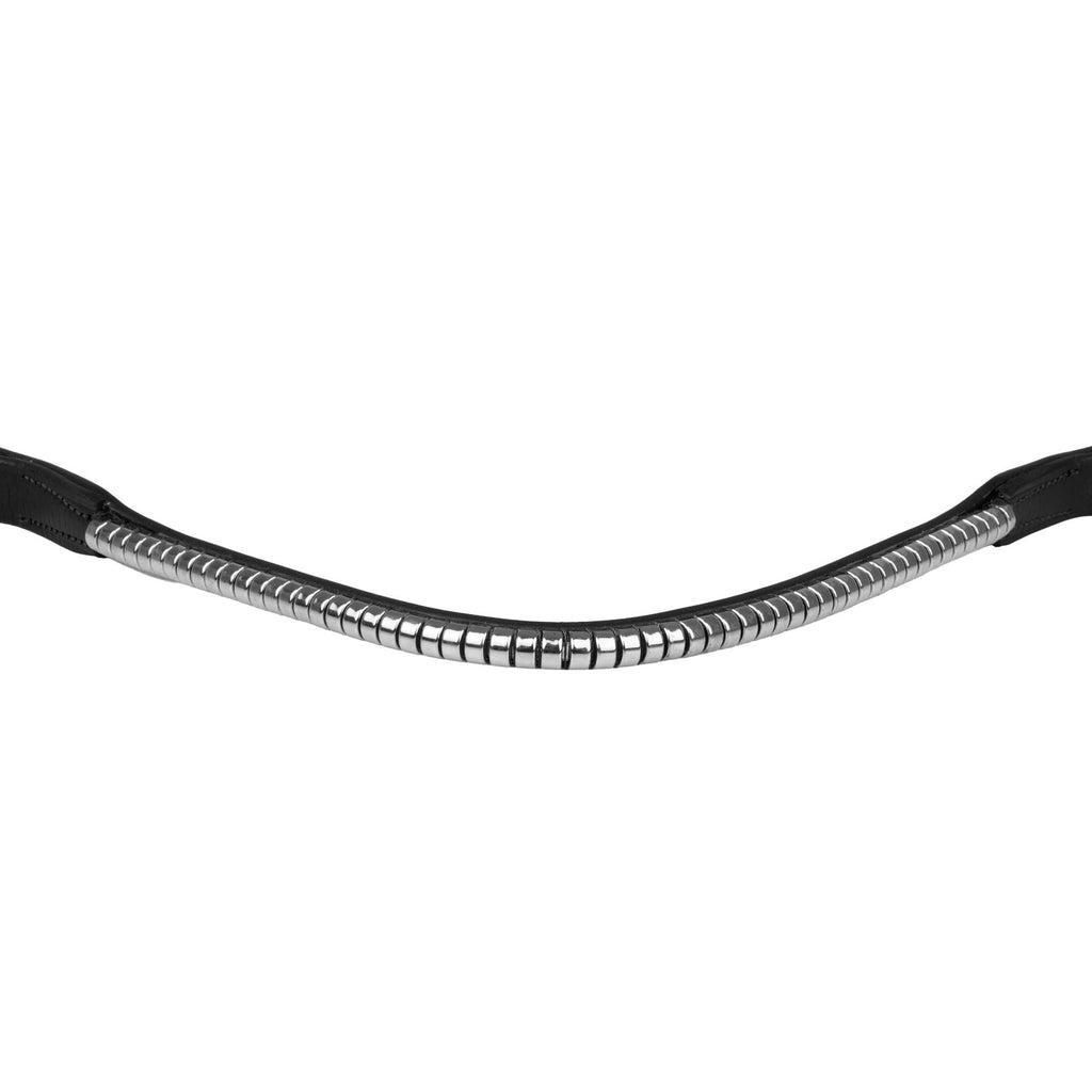 Leather browband with silver clincher