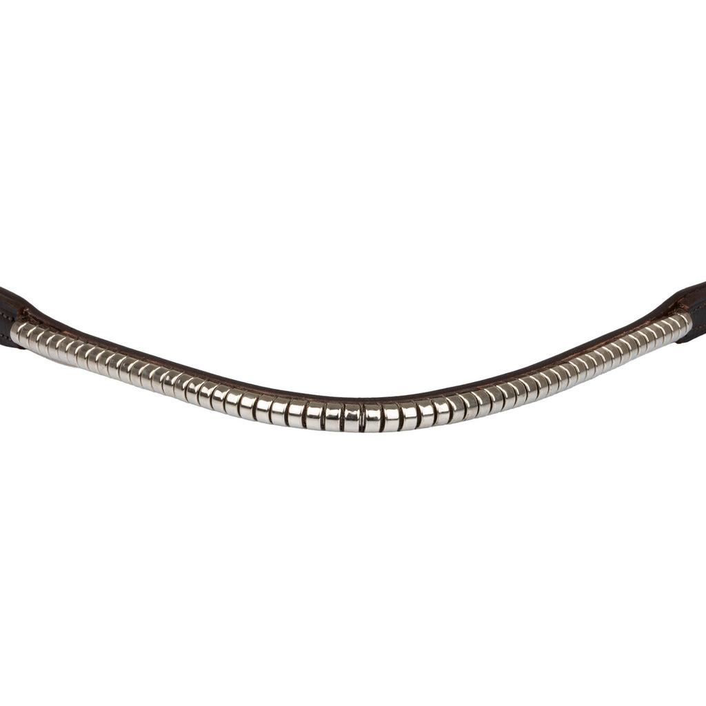 Leather browband with silver clincher