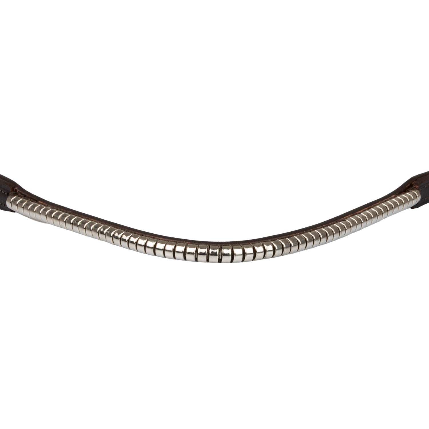 Leather browband with silver clincher