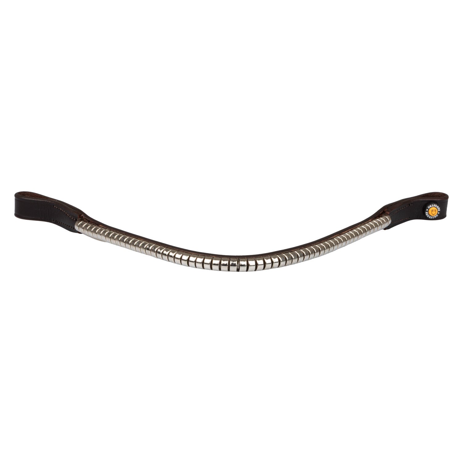 Leather browband with silver clincher