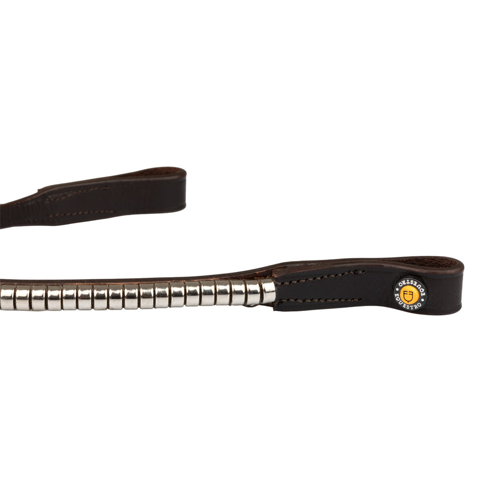 Leather browband with silver clincher