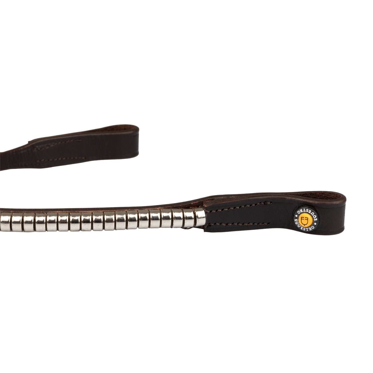 Leather browband with silver clincher