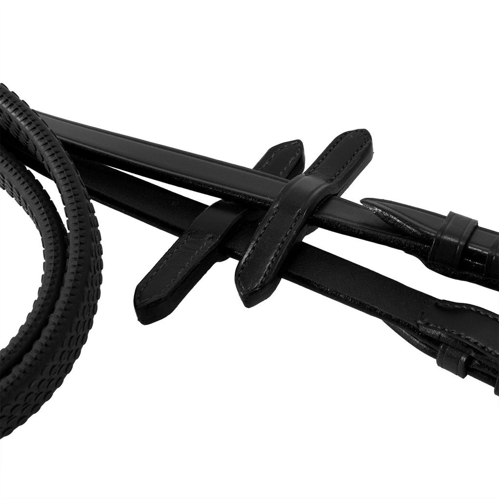 English leather bridle with rubber reins
