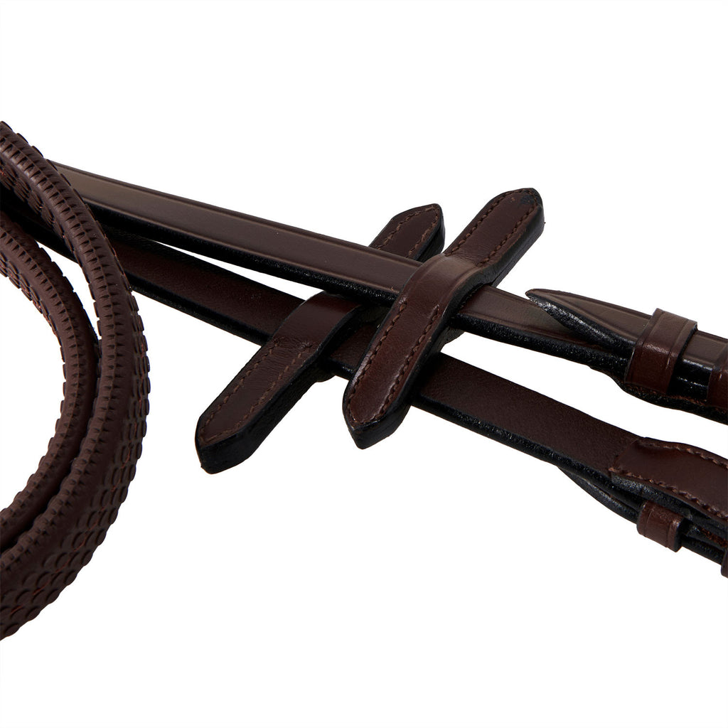 English leather bridle with rubber reins