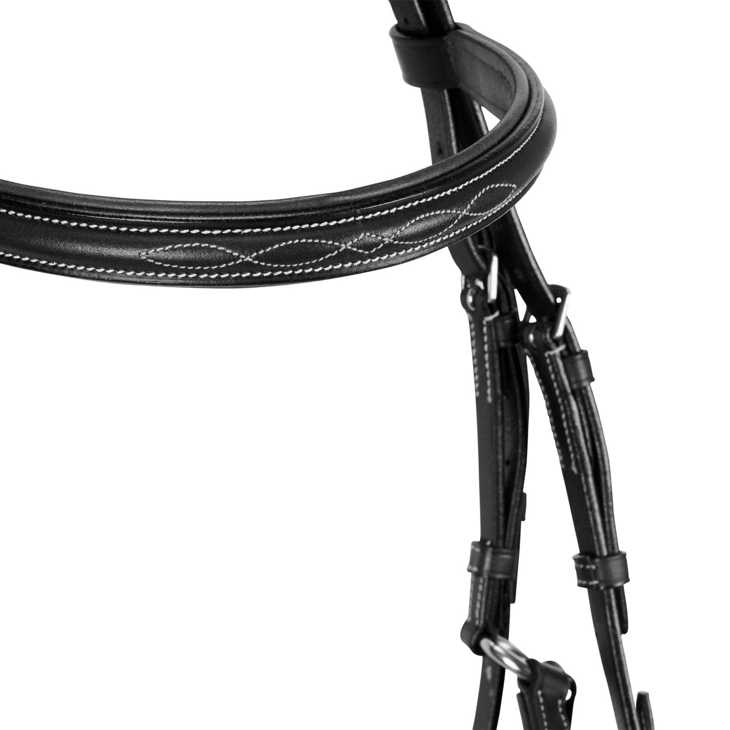 Bridle with mexican noseband and synthetic sheepskin