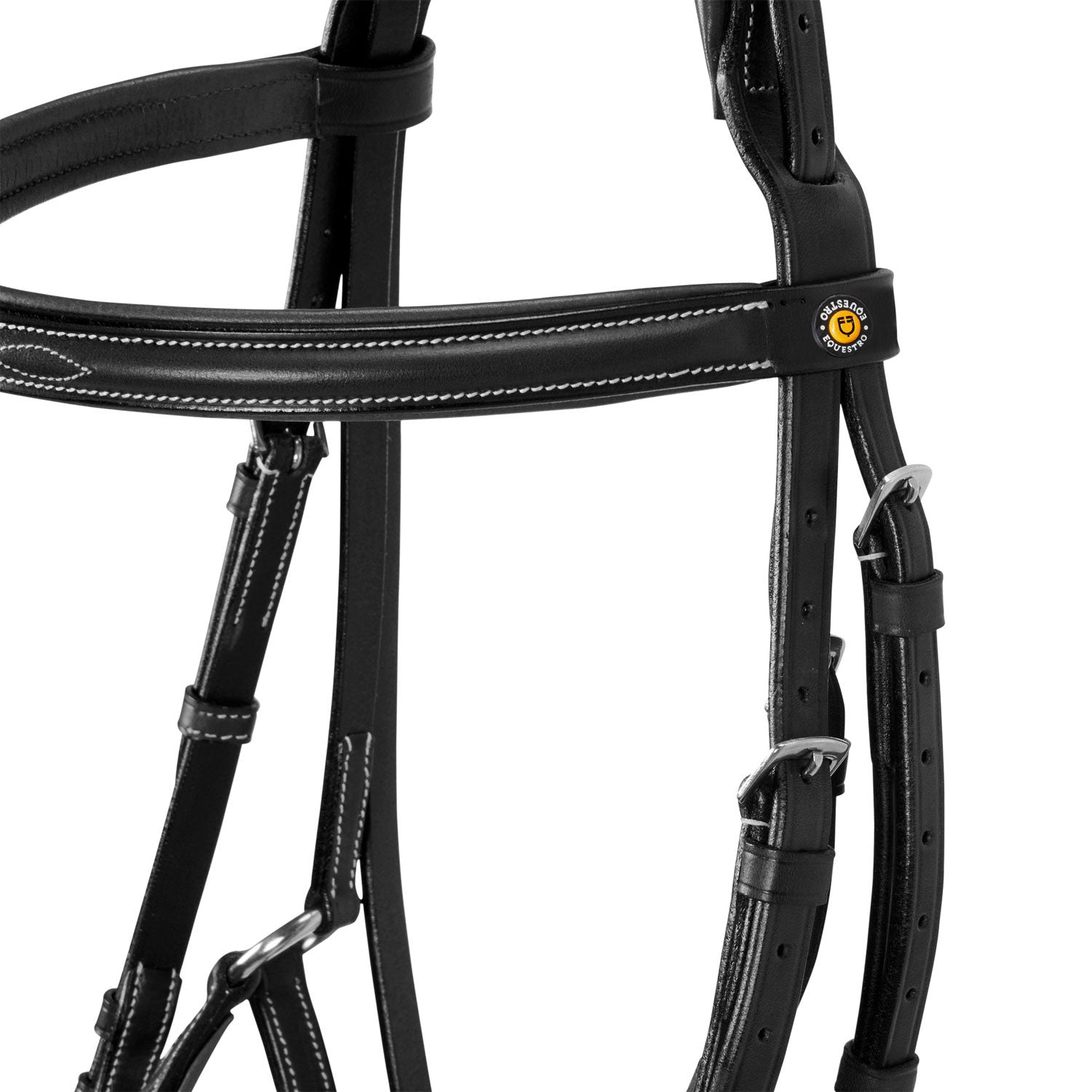 Bridle with mexican noseband and synthetic sheepskin