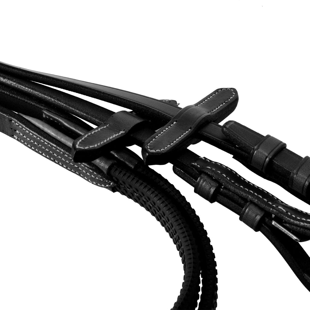 Bridle with mexican noseband and synthetic sheepskin