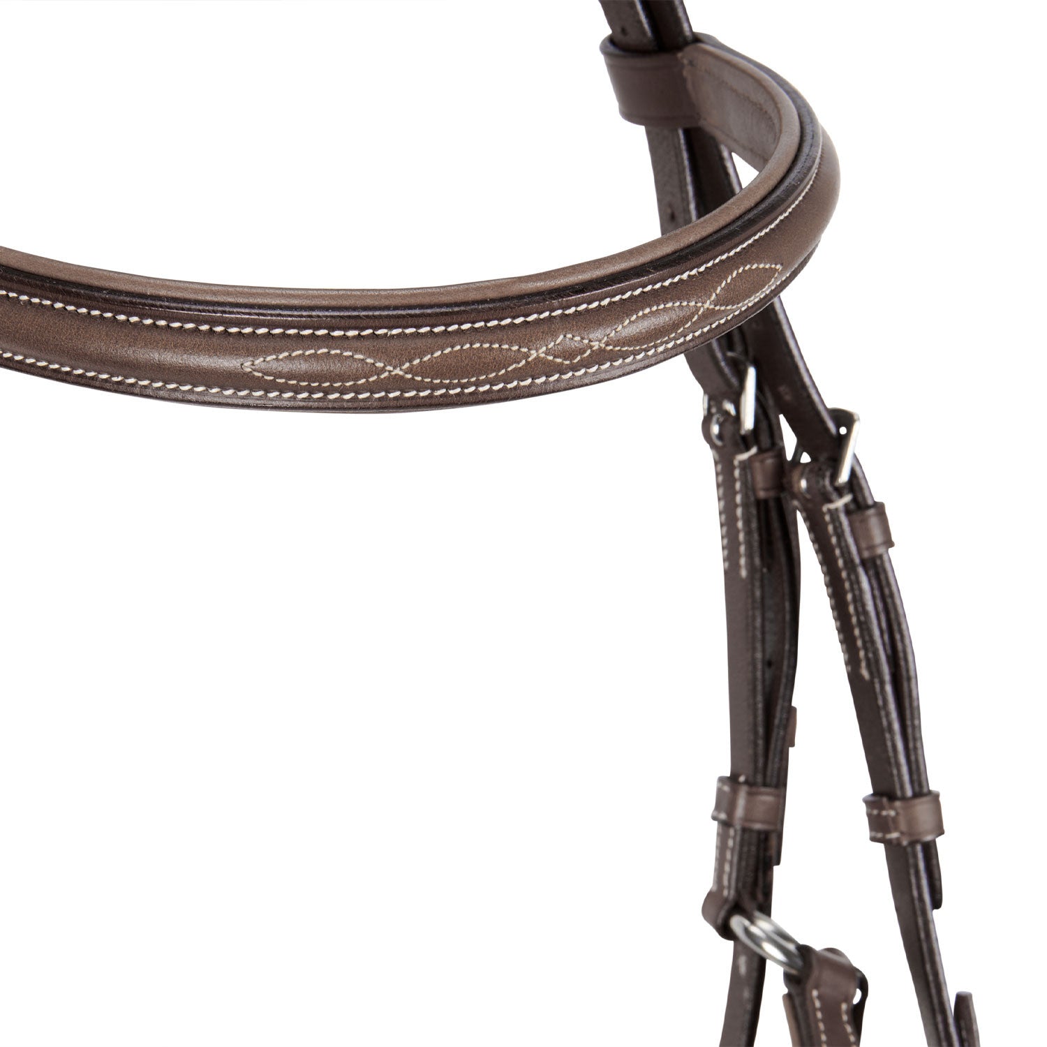 Bridle with mexican noseband and synthetic sheepskin
