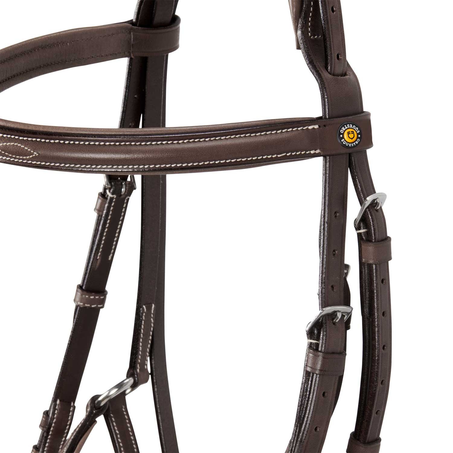 Bridle with mexican noseband and synthetic sheepskin