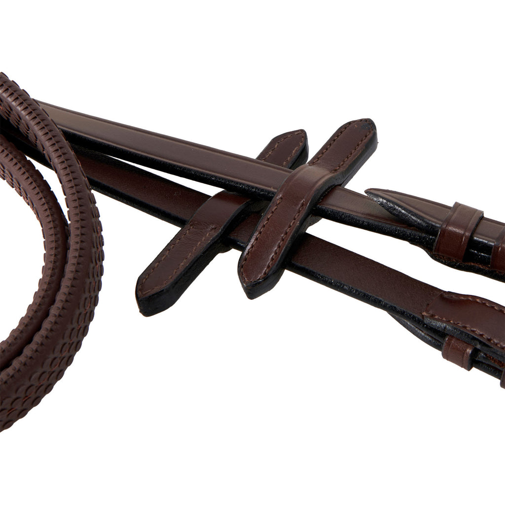 Bridle with mexican noseband and synthetic sheepskin
