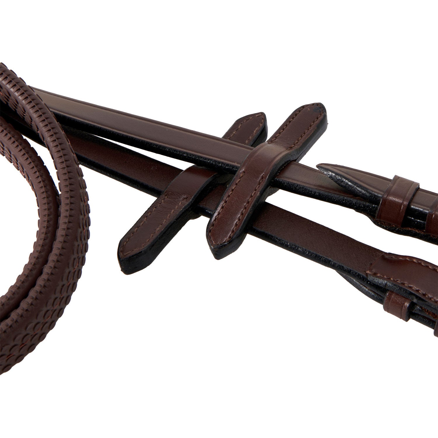 Bridle with mexican noseband and synthetic sheepskin