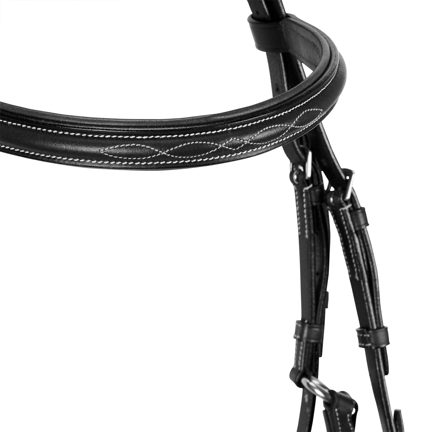 Bridle with mexican noseband and synthetic sheepskin