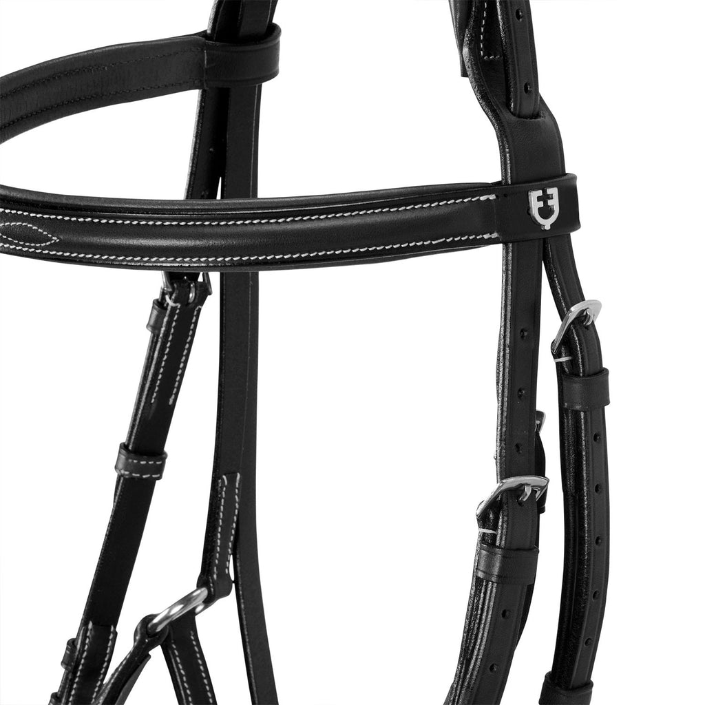 Bridle with mexican noseband and synthetic sheepskin