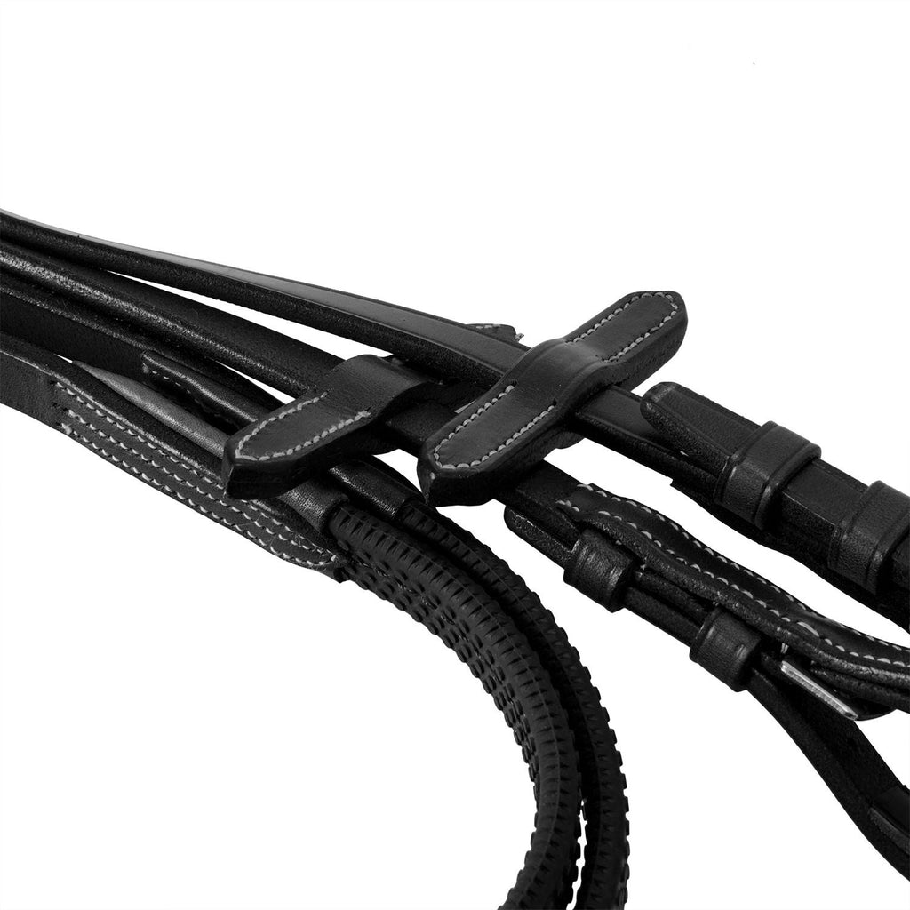 Bridle with mexican noseband and synthetic sheepskin