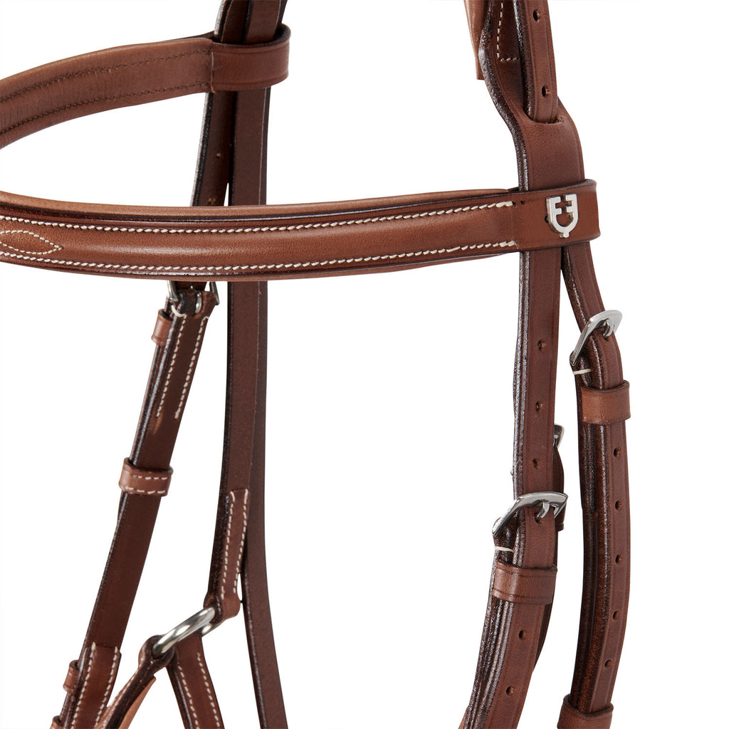 Bridle with mexican noseband and synthetic sheepskin