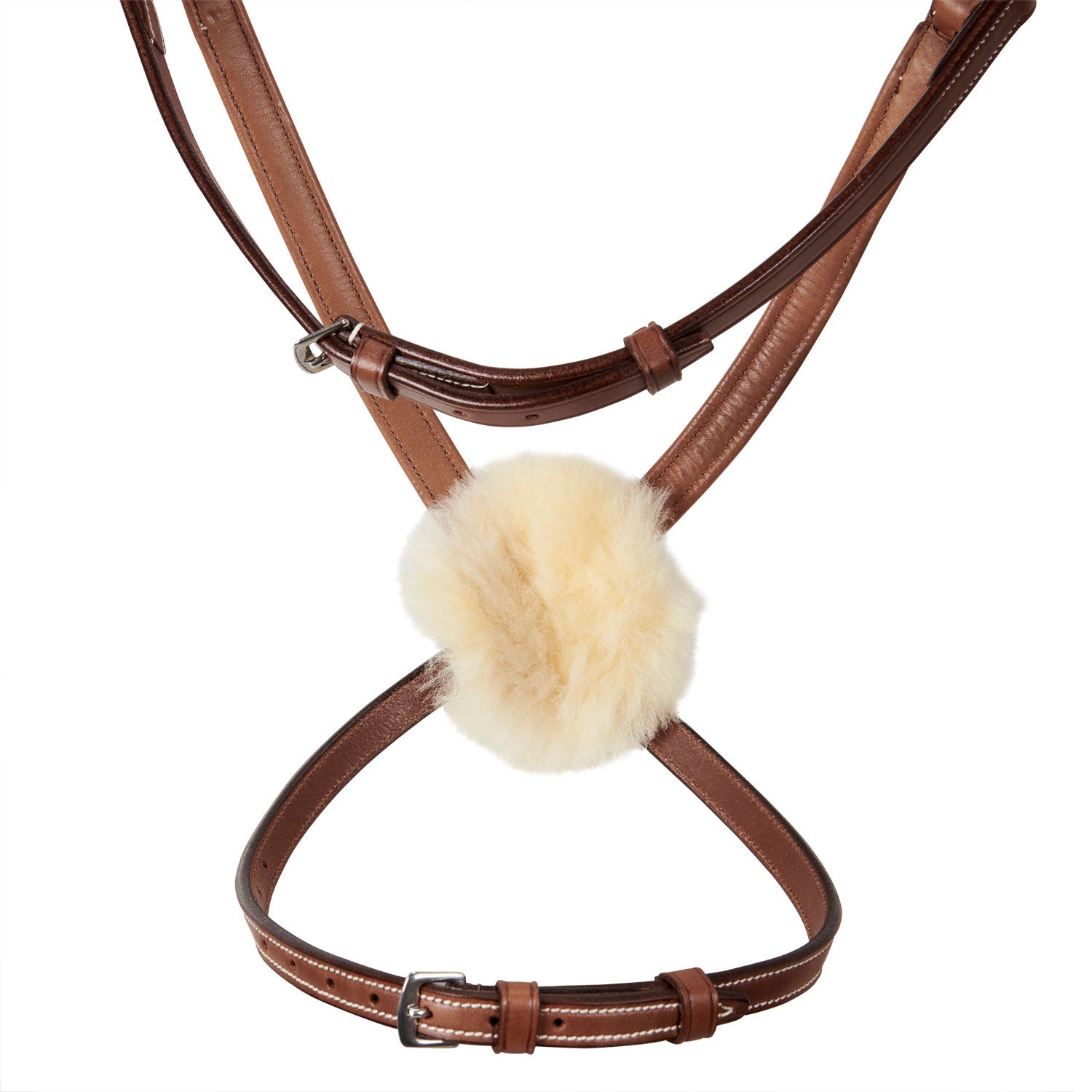 Bridle with mexican noseband and synthetic sheepskin