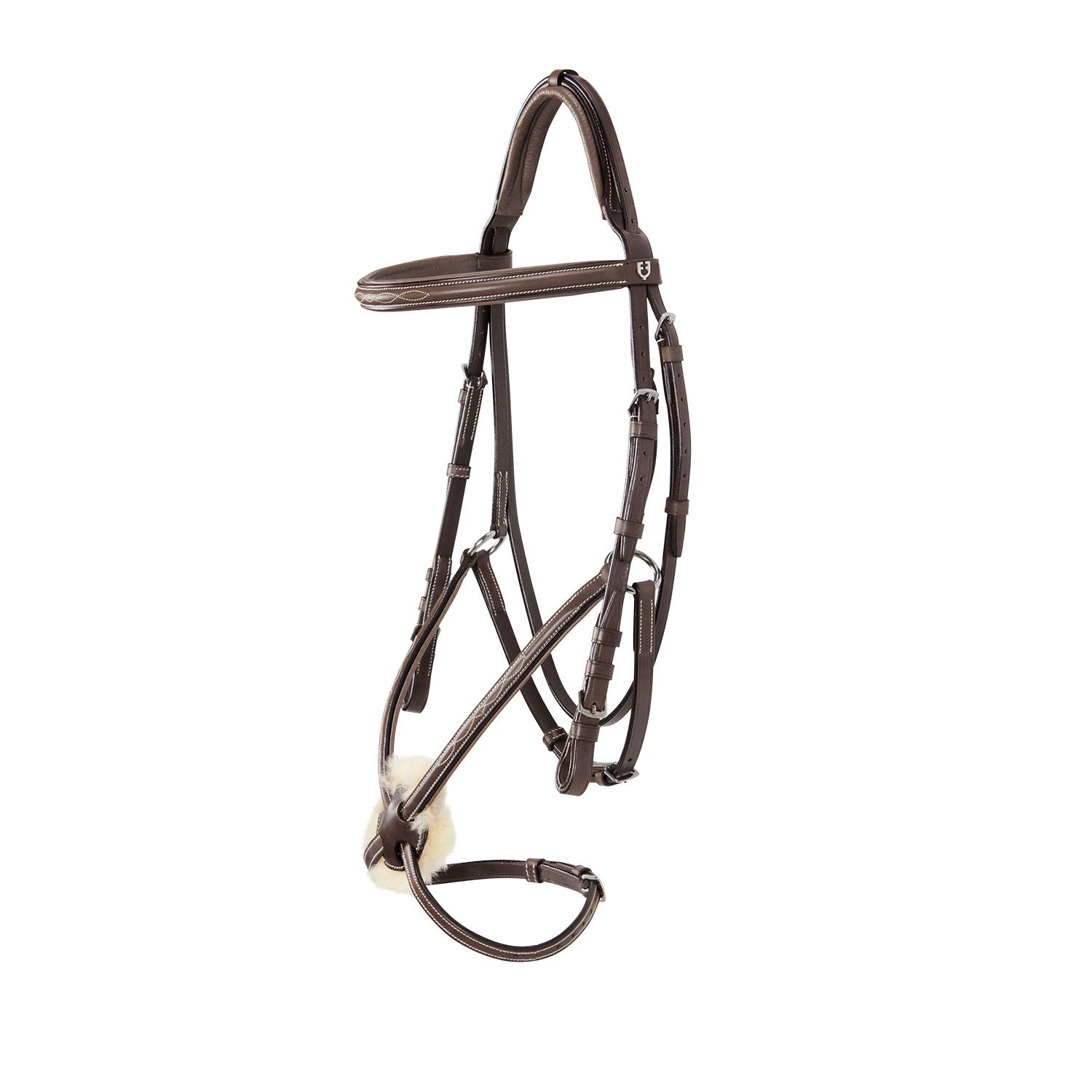 Equestro Bridle with mexican noseband and synthetic sheepskin
