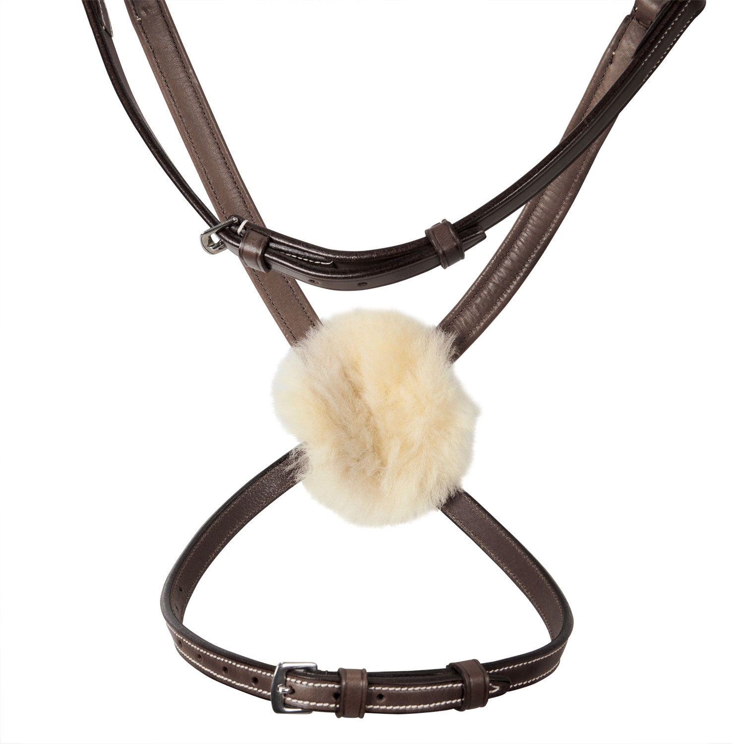Bridle with mexican noseband and synthetic sheepskin