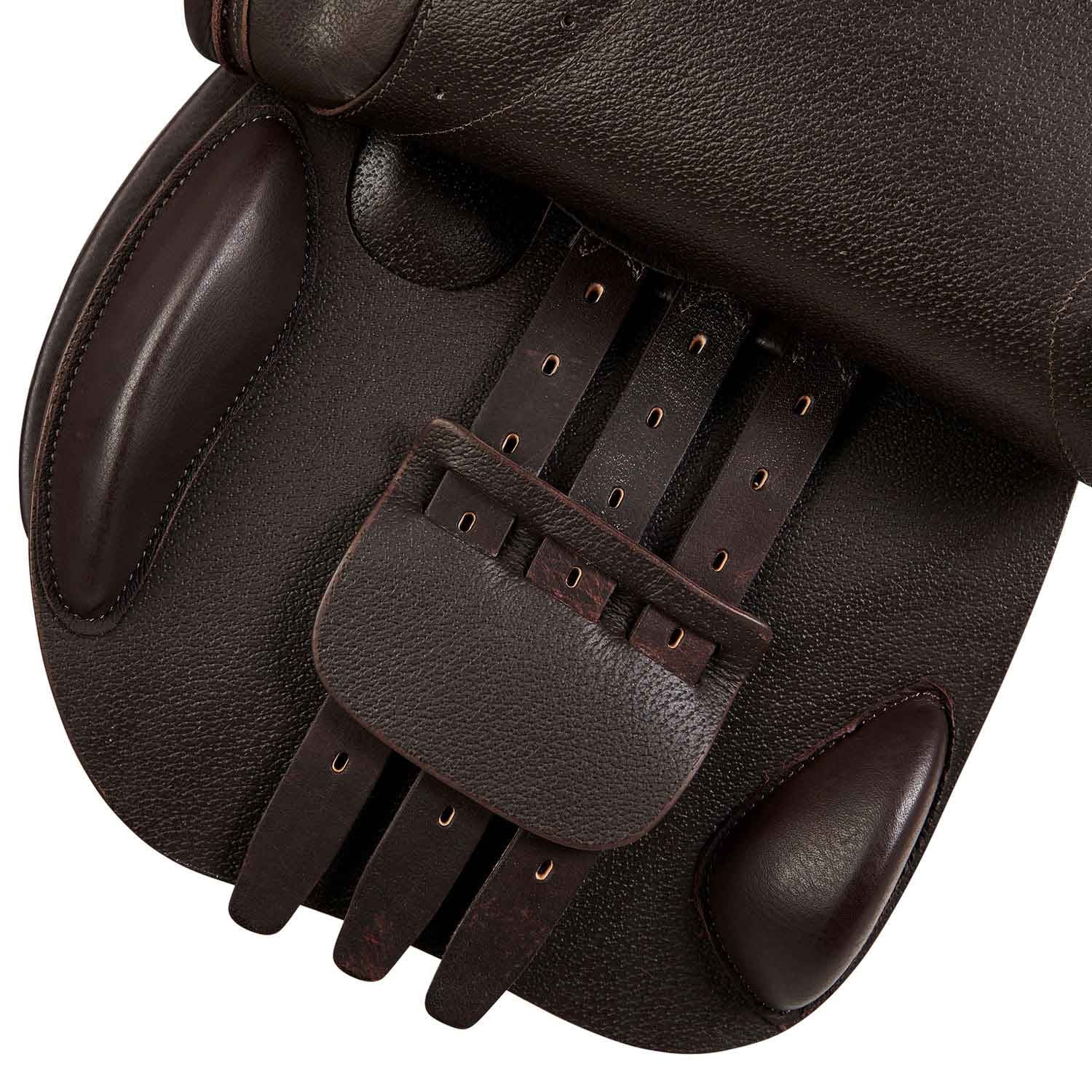 Jumping saddle double leather