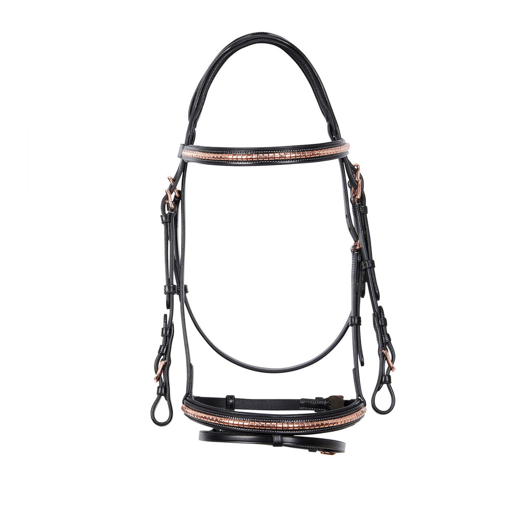 English clincher leather bridle colour rose gold