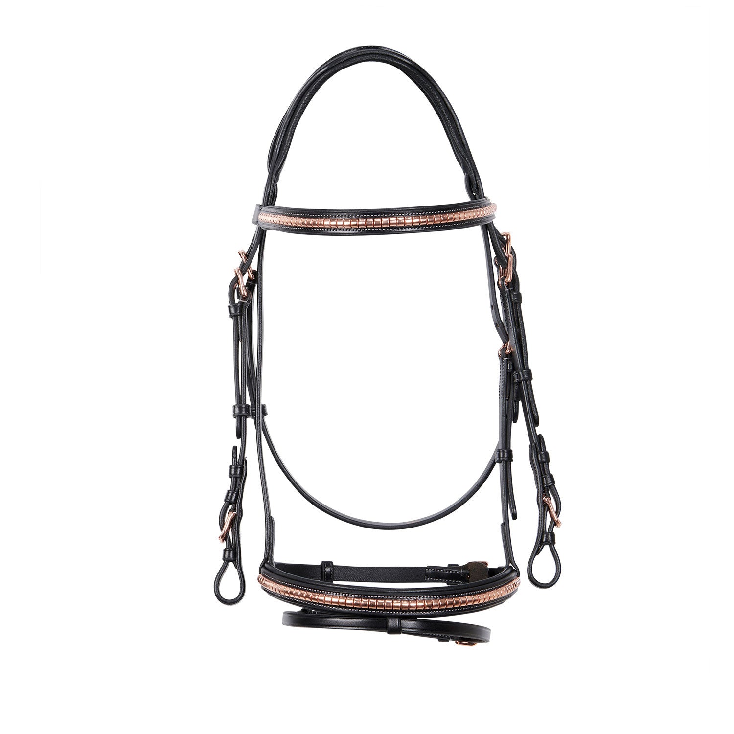 English clincher leather bridle colour rose gold