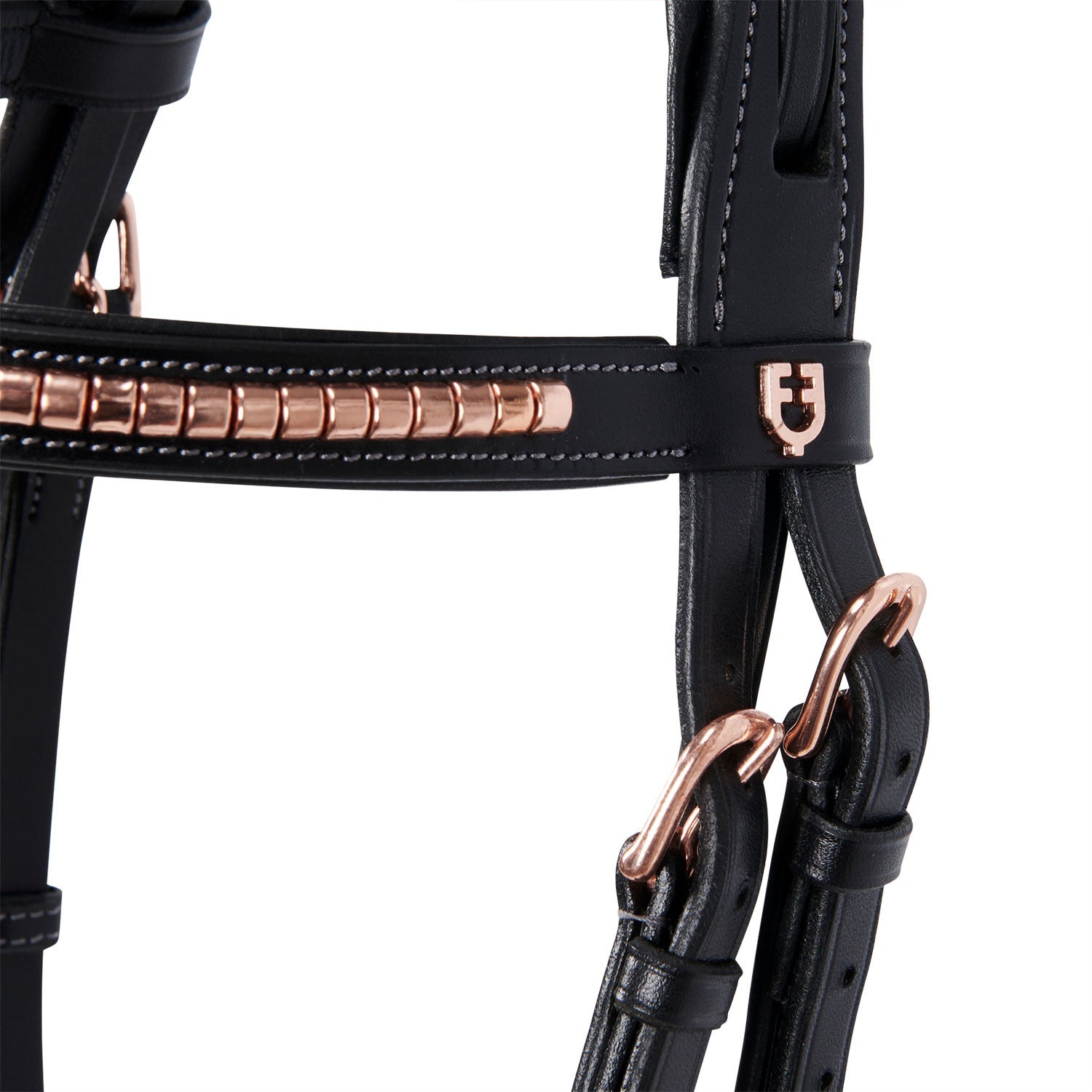 English clincher leather bridle colour rose gold