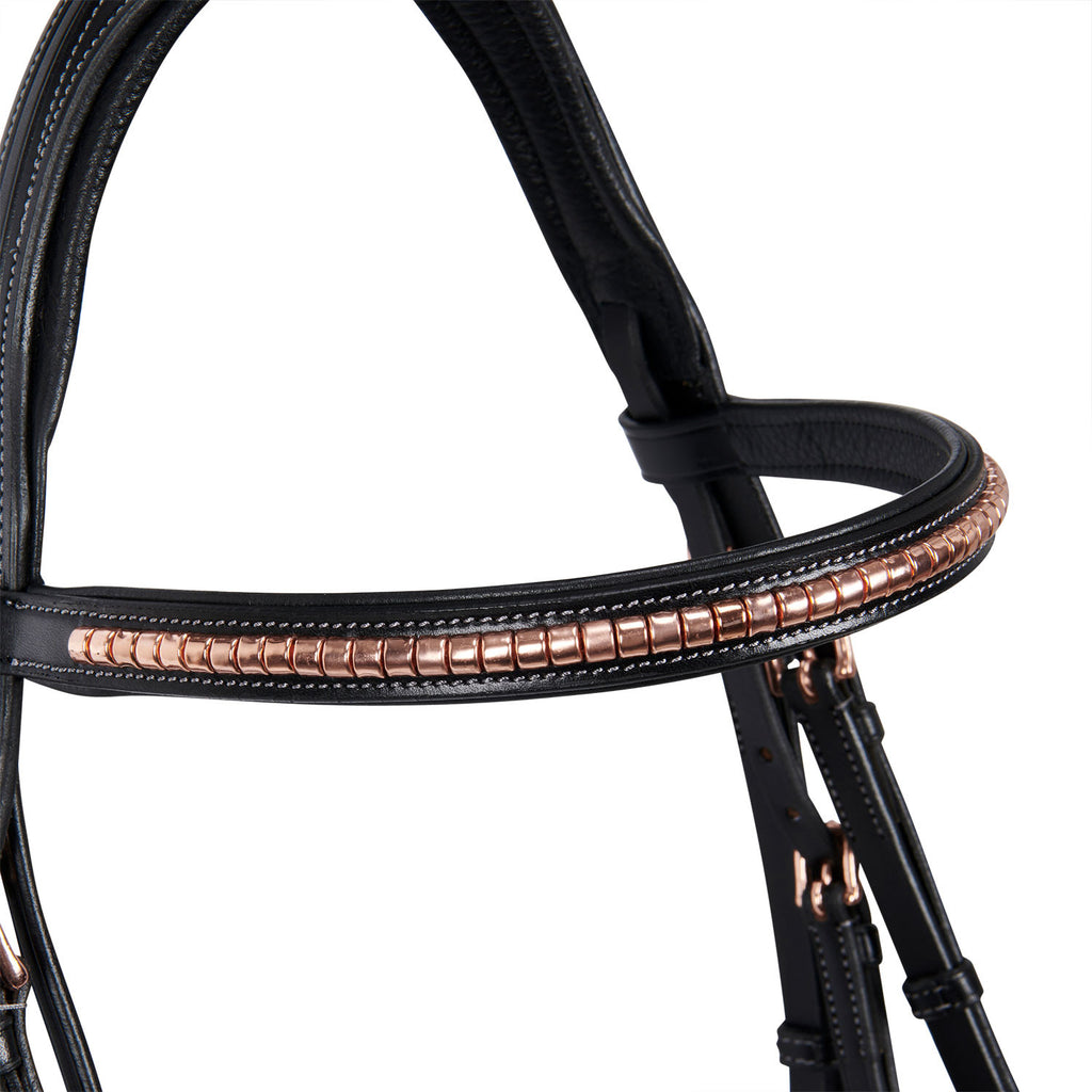 English clincher leather bridle colour rose gold