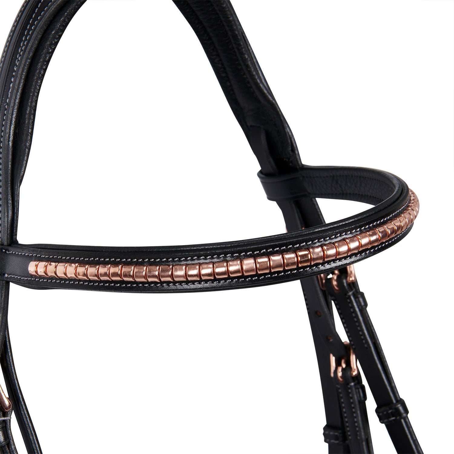 English clincher leather bridle colour rose gold