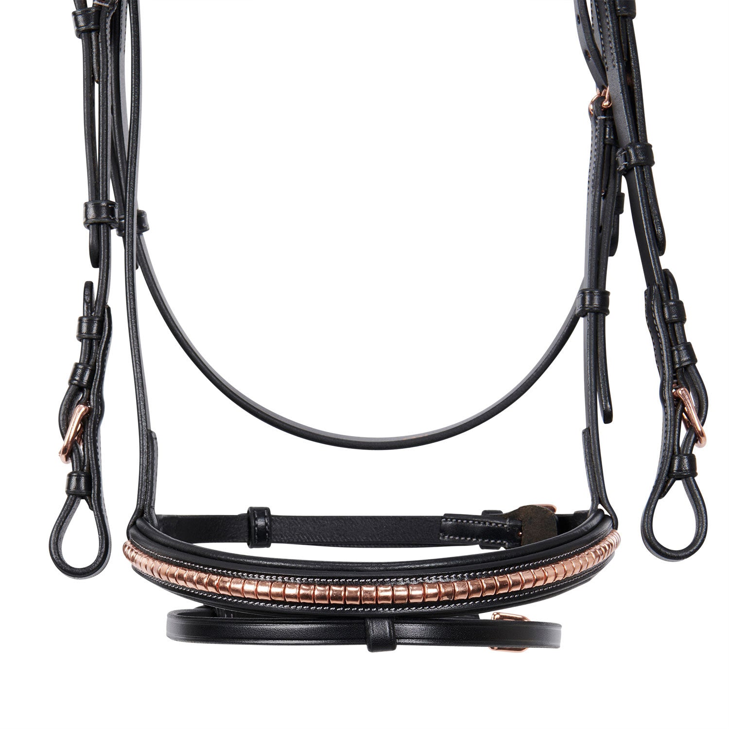 English clincher leather bridle colour rose gold