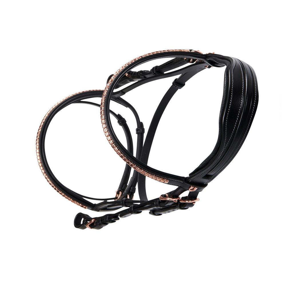 English clincher leather bridle colour rose gold