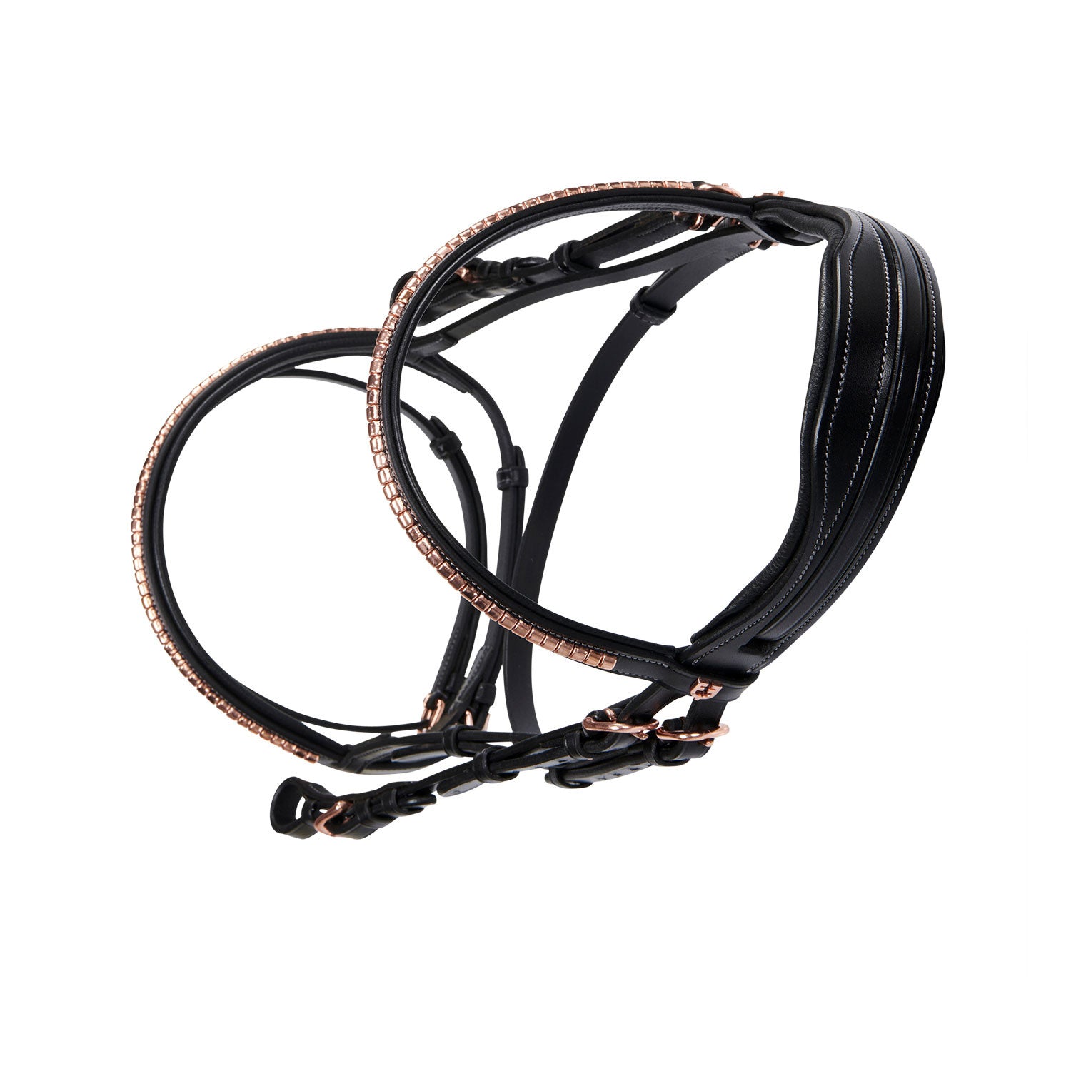 English clincher leather bridle colour rose gold