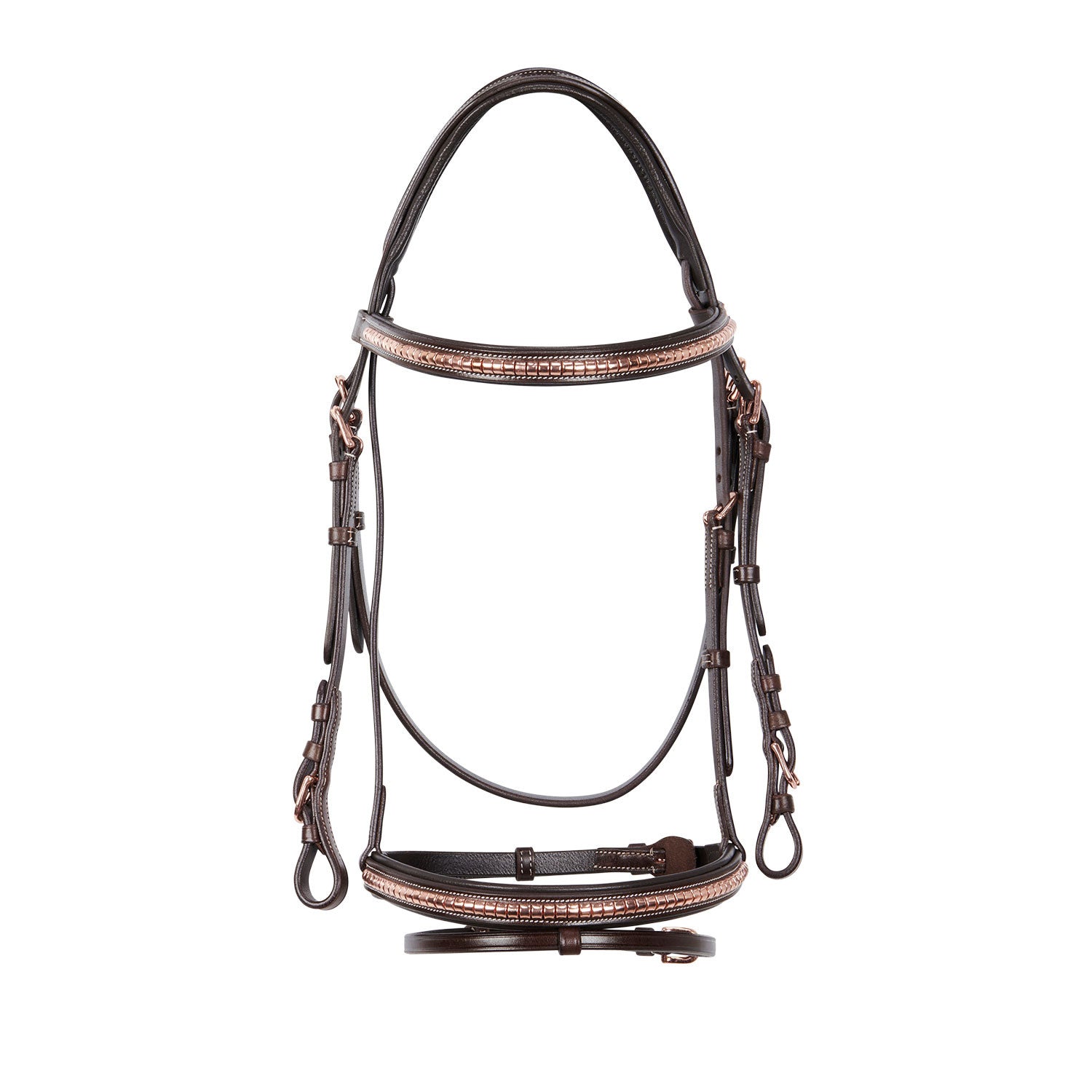 English clincher leather bridle colour rose gold