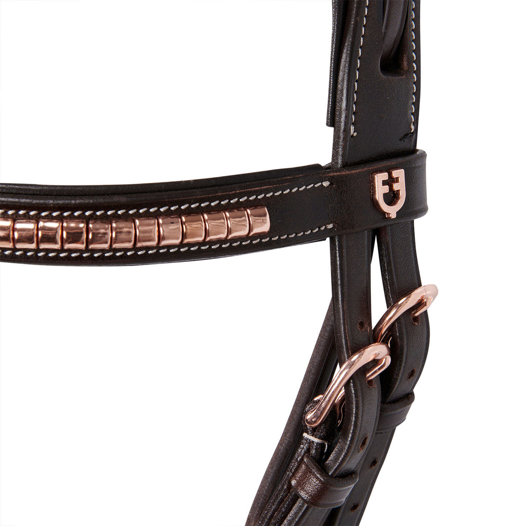English clincher leather bridle colour rose gold